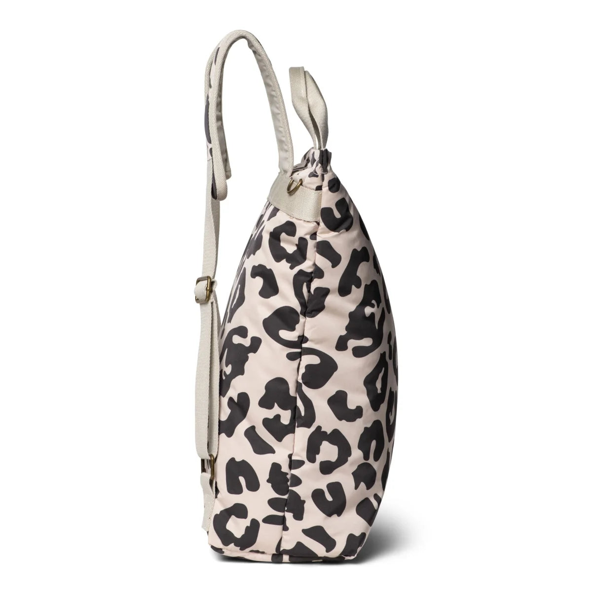Leopard-print Handtasche mit einem Riemen und Reißverschluss von Mom Rucksack Puffy