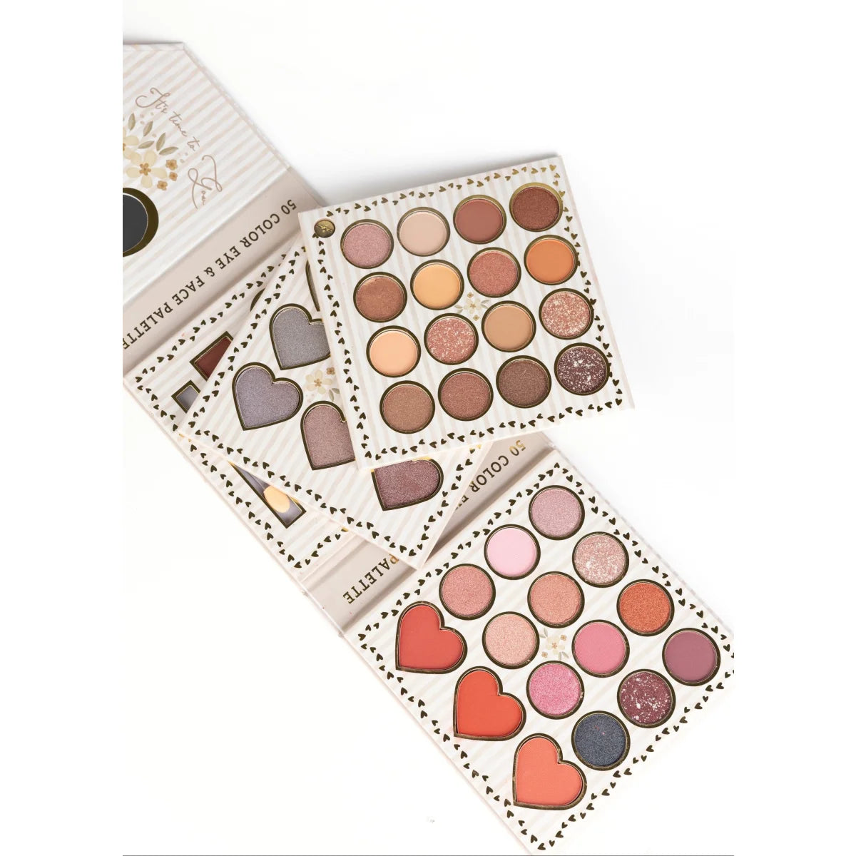 Mon chérie my first make up herzförmige 50-farben augen- und gesichtspaletten mit pastell- und wärmetönen für ökologische