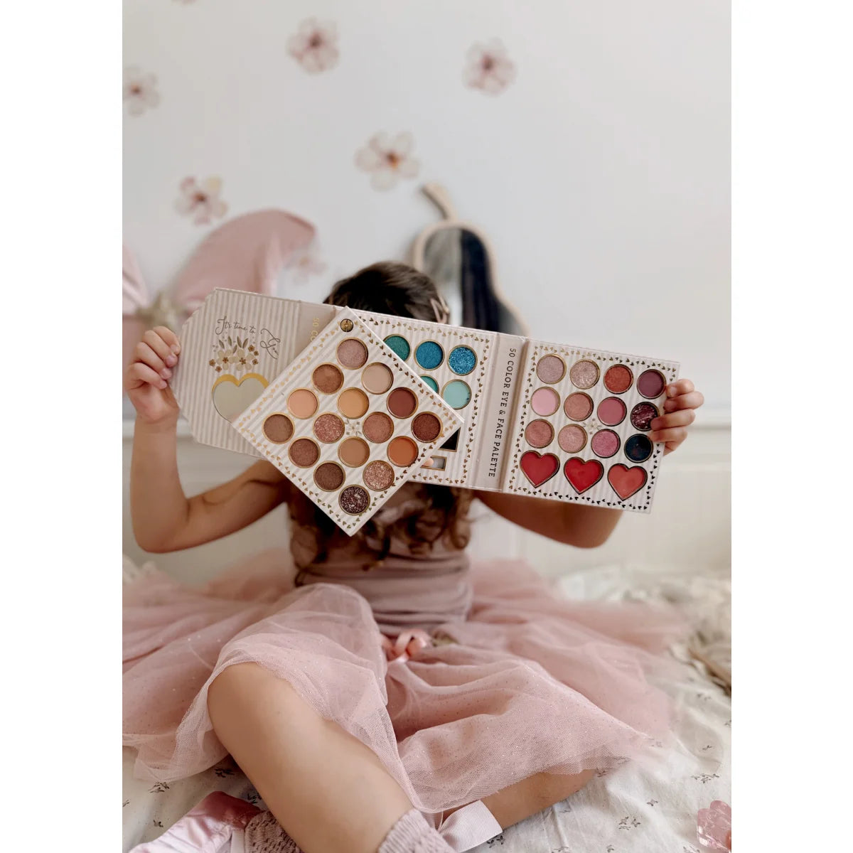 Mon chérie my first make up pastellrosa herz-augenlidschattenpalette mit schimmernden und matten warmen tönen geschenke