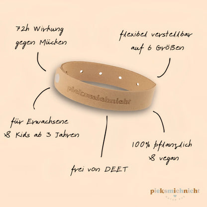 Bräunliches flexibles Leder-Armband Mückenschutz für cool kids club