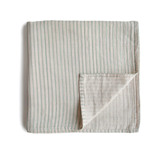 Mushie Mulltuch in Sage Stripe