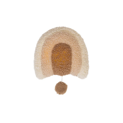 Plüsch Regenbogen Wandbehang mit einem baumelnden Pompon als Musikspieluhr
