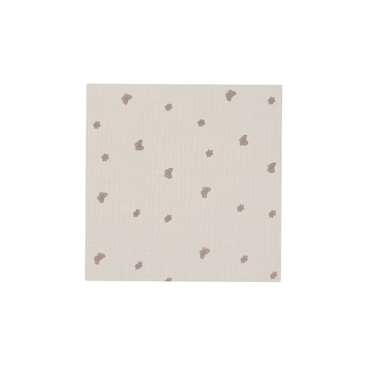 Beige muselintuch 70x70 cm mit taupe schmetterlingsdruck für nachhaltige babykleidung schweiz und geschenke für neugeborene