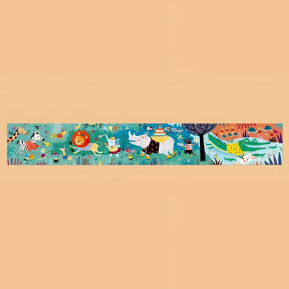Buntes Illustriertes Jungle-Puzzle mit Cartoon-Tieren für Mein Jungle Puzzle