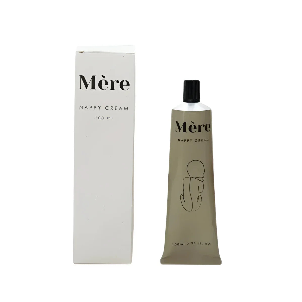 Röhre mit Mère Nappy Cream und Verpackungsbox für sanfte Hautpflege