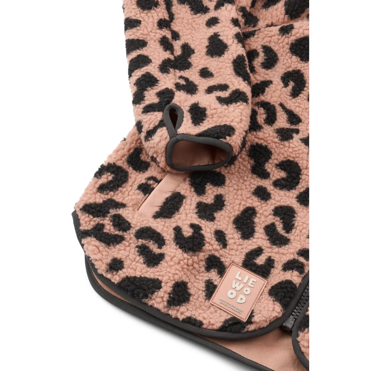 Cozy pink and black leopard-print fleece nelson adult pile jacket with soft plush texture mega leo pale tuscany