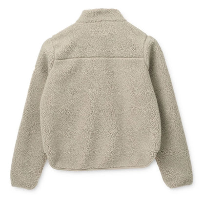 Beige Nelson Adult Pile Jacket in Mist mit hohem Kragen und weicher Textur
