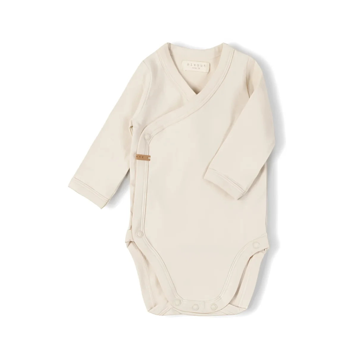 Beige langärmliger Baby-Bodysuit aus der Kollektion Newbie Body | Dust