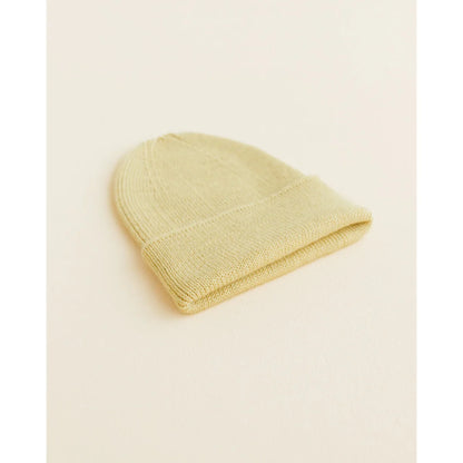 Hellgelbe Strickmütze für Neugeborene, Newborn Beanie Fonzie