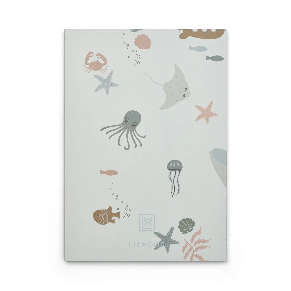 Notizbuch mit Ozean-Muster, Jellyfish, Seestern und Meerestieren in Sidney-Ausführung