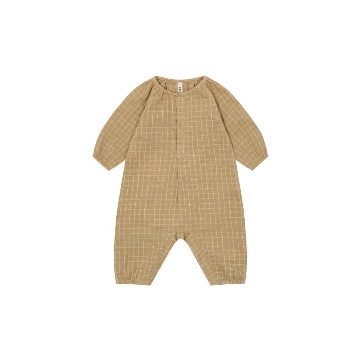 Beige karierter Baby-Overall namens Onesie Wheat | Grid Check