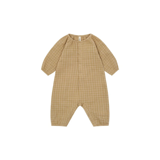 Beige karierter Baby-Overall namens Onesie Wheat | Grid Check