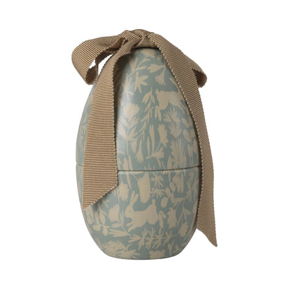 Osterei Mittel zum Befüllen Dusty Blau mit Blumen-Bunny-Muster