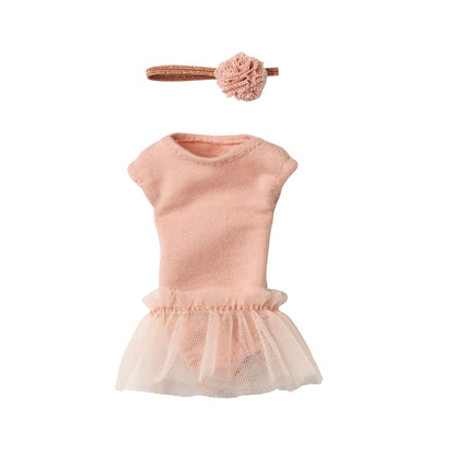 Rosa Ballettanzug Grösse 1 mit Tüllrock und Rosen-Stirnband