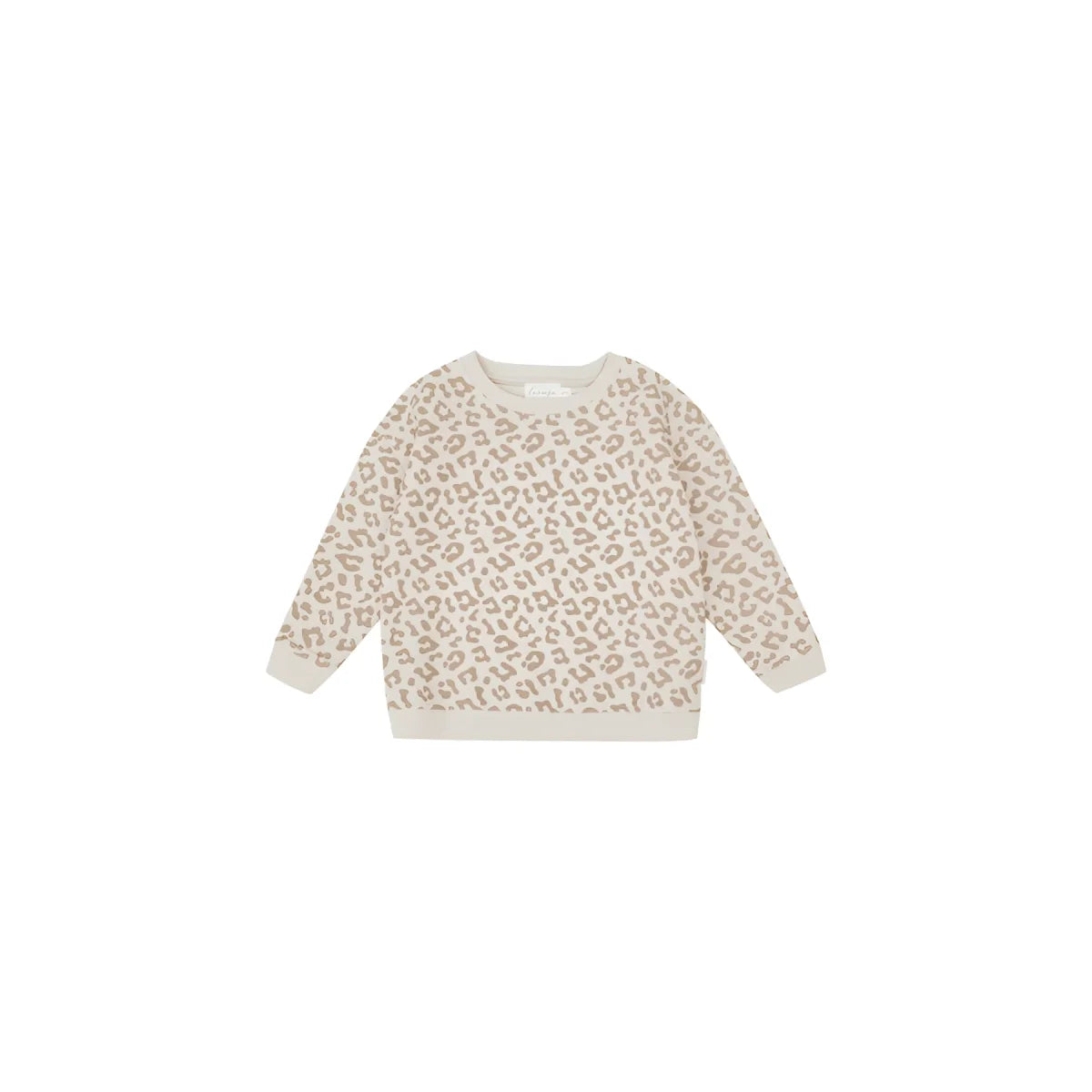 Oversize Sweater Leo in Creme mit taupefarbenem Leopardenmuster