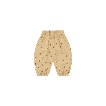 Beige Kinderhose Lavender Bloom Gardener mit Gummibund