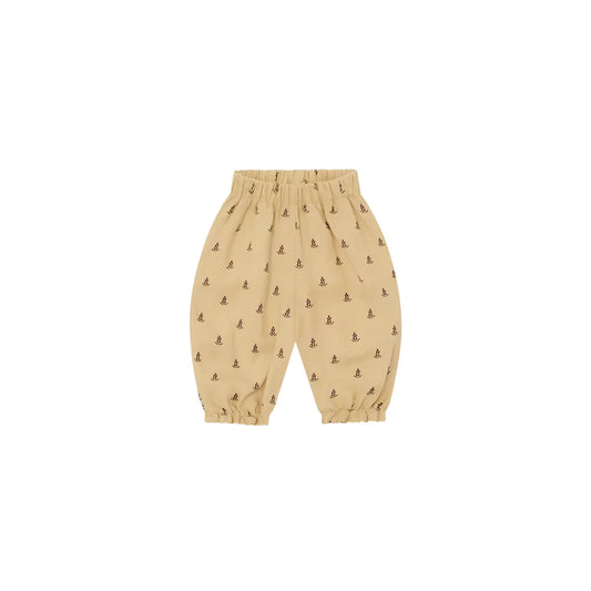 Beige Kinderhose Lavender Bloom Gardener mit Gummibund