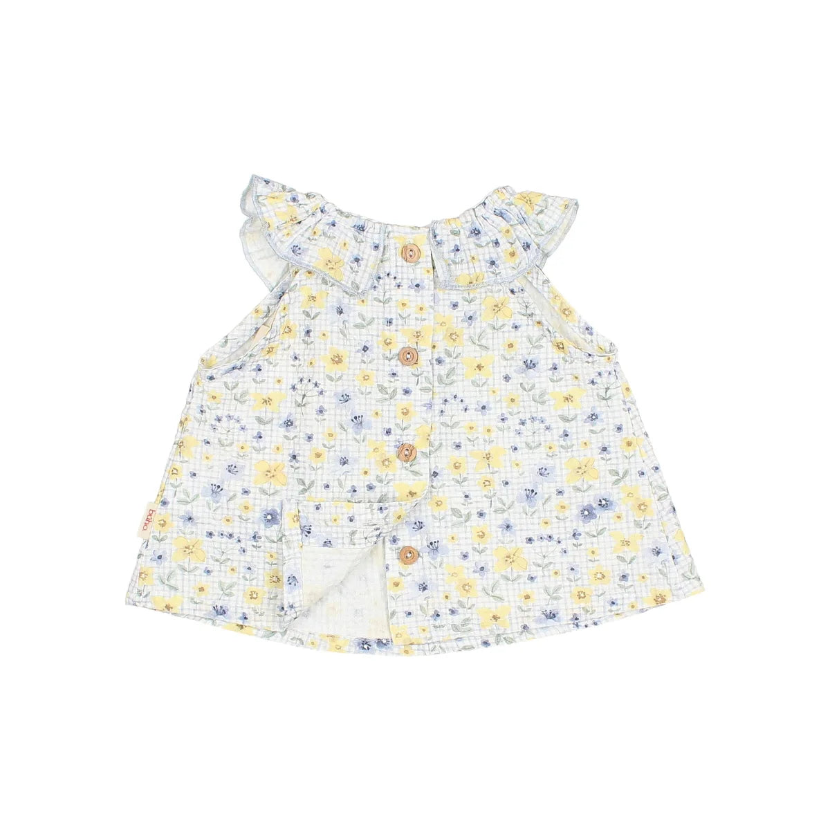 Süße Birnen Kombi Kleid mit Blumenmuster und Holzknöpfen
