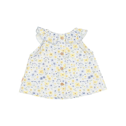 Búho Baby Picnic Blouse in Sky Blue or Coral