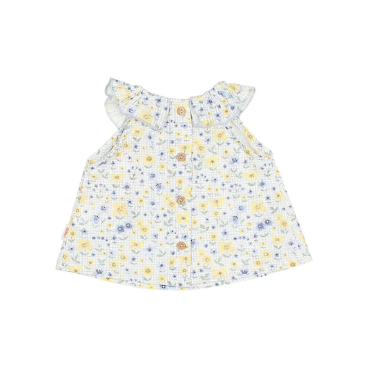 Búho Baby Picnic Blouse in Sky Blue or Coral