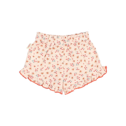 Süße Birnen Kombi Picnic Shorts pink mit Rüschenbund