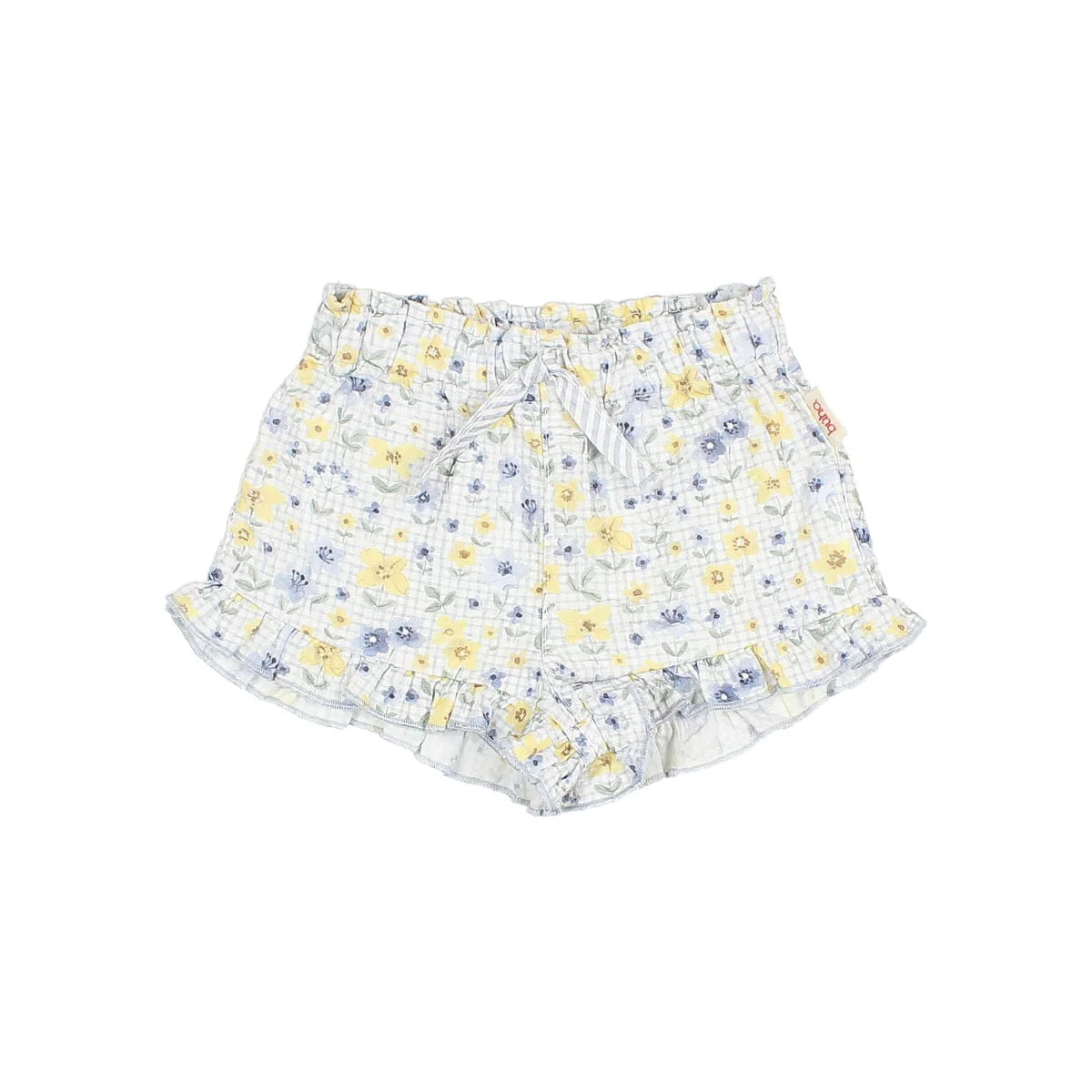 Baby Picnic Shorts in Sky Blue oder Coral mit Blumen, Rüschen-Saum und Gummibund