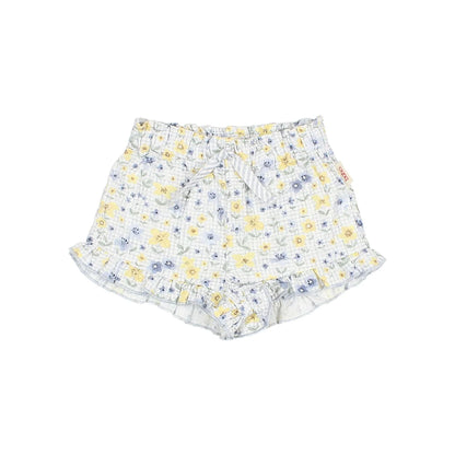 Baby Picnic Shorts in Sky Blue oder Coral mit Blumen, Rüschen-Saum und Gummibund