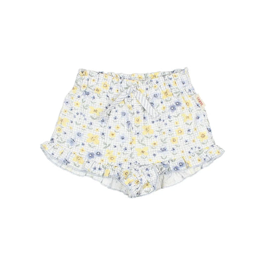 Baby Picnic Shorts in Sky Blue oder Coral mit Blumen, Rüschen-Saum und Gummibund