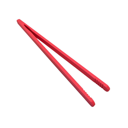 Rote Silikonpinzette Pastell Rot mit strukturiertem Griff