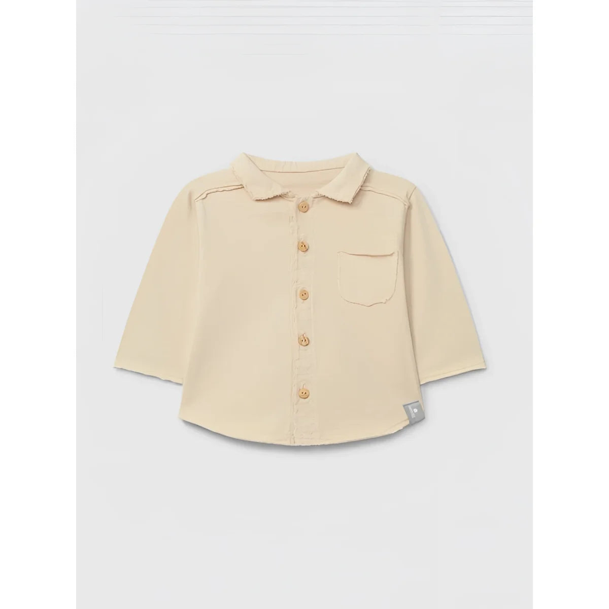 Snug Poloshirt mit spitzem Kragen in Beige – Ansicht 1