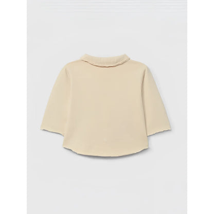 Snug Poloshirt mit spitzem Kragen in Beige – Ansicht 2