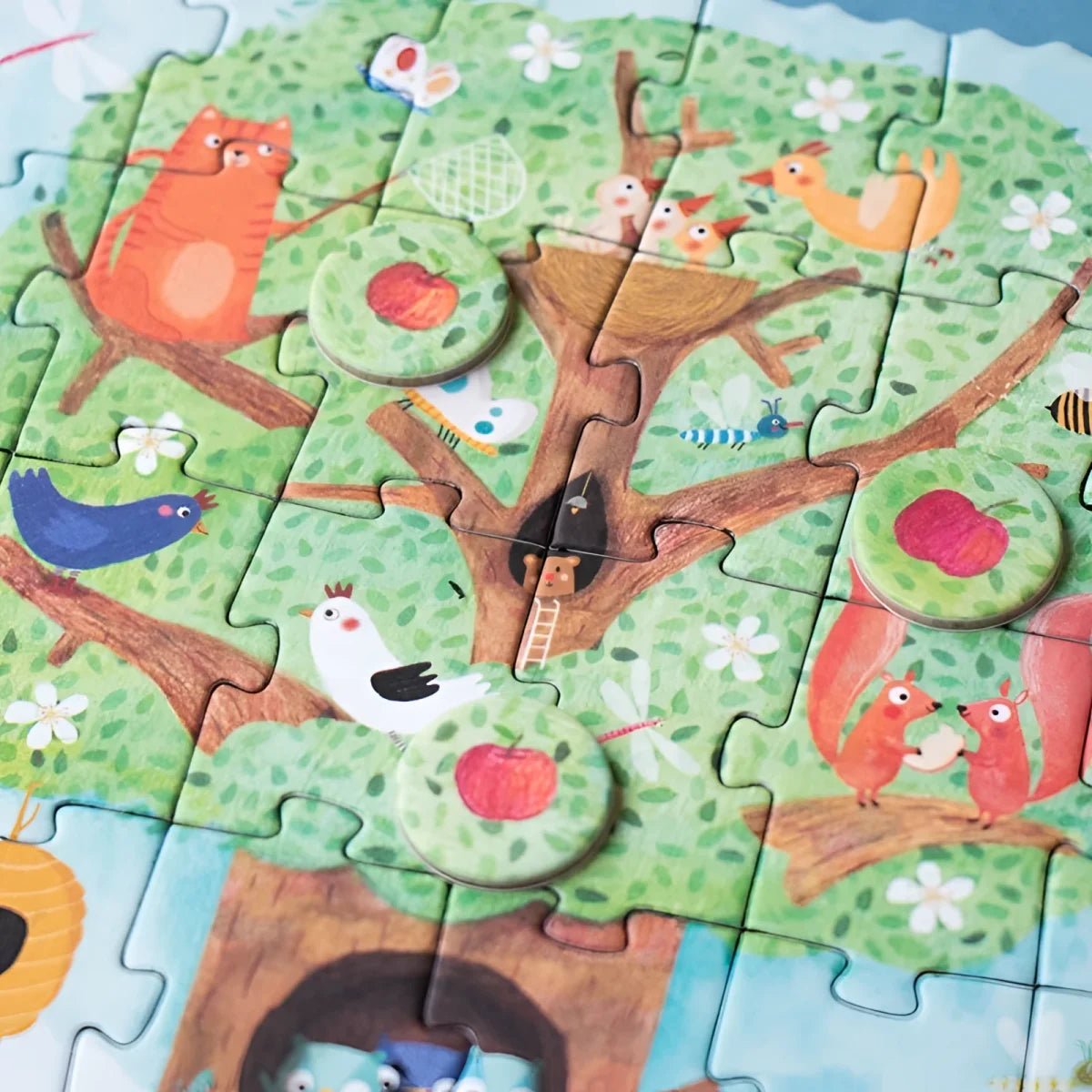 Bunter Pommier Tiny Puzzle: Tiere im grünen Waldbaum