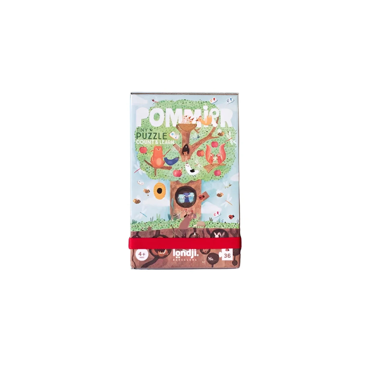 Bunter Kinderrätsel Pommier Tiny Puzzle von Londji mit Apfelbaum und Tieren