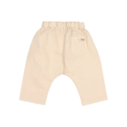 Beige elastische Hosen mit Bund im Produkt Poplin Pants | Sand