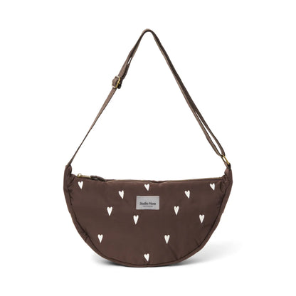 Studio Noos Puffy Adult Fanny Pack in Brown Hearts