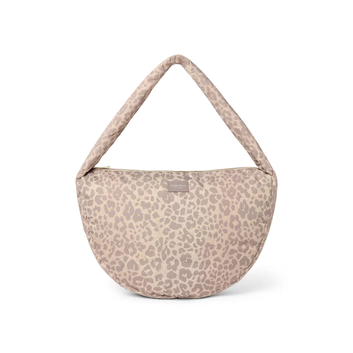 Studio Noos Puffy Cross Body Bag Beige Leopard mit seitlichen Fächern