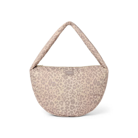 Studio Noos Puffy Cross Body Bag Beige Leopard mit seitlichen Fächern