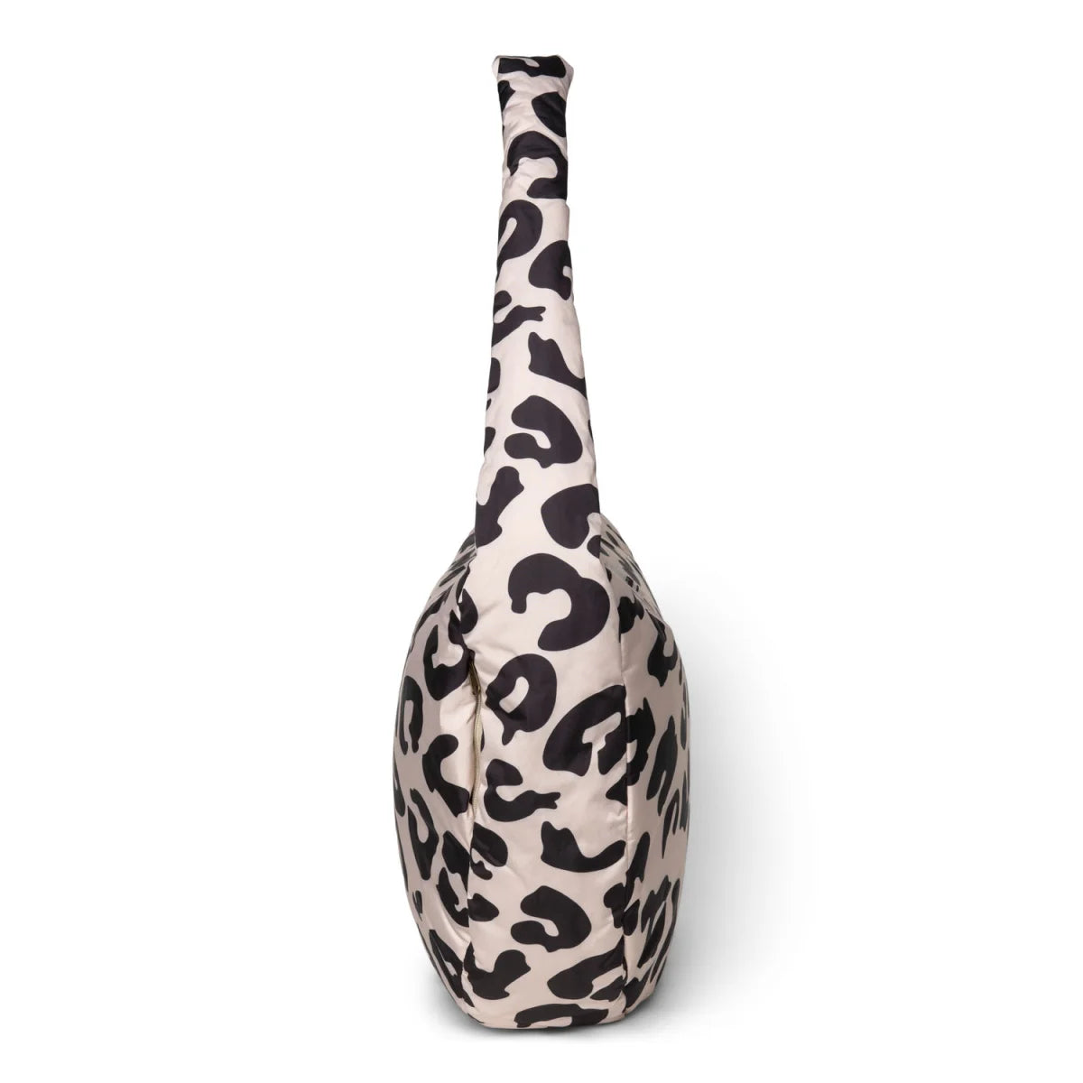 Puffy cross body bag holy cow mit sleek gepolstertem beige schwarzem leopardmuster ideal für ökologische baby- kinderprodukte