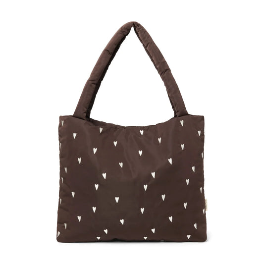Studio Noos Puffy Mom Bag in Brown Hearts