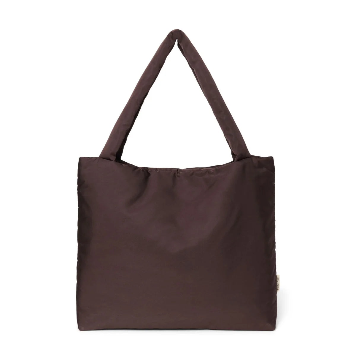 Dunkelbraune Stofftasche mit zwei oberen Griffen für den Puffy Mom Bag Brown