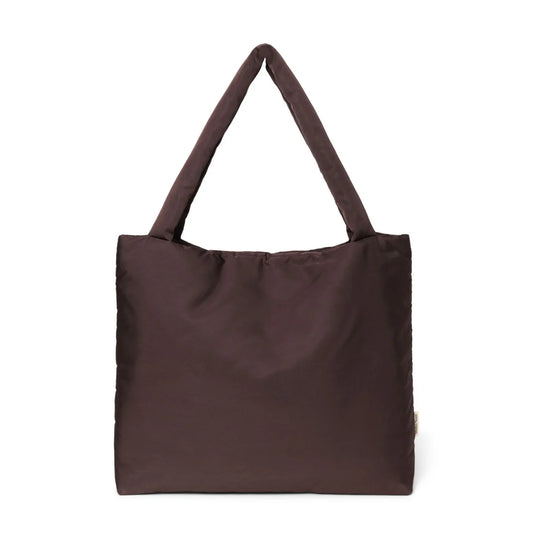 Dunkelbraune Stofftasche mit zwei oberen Griffen für den Puffy Mom Bag Brown