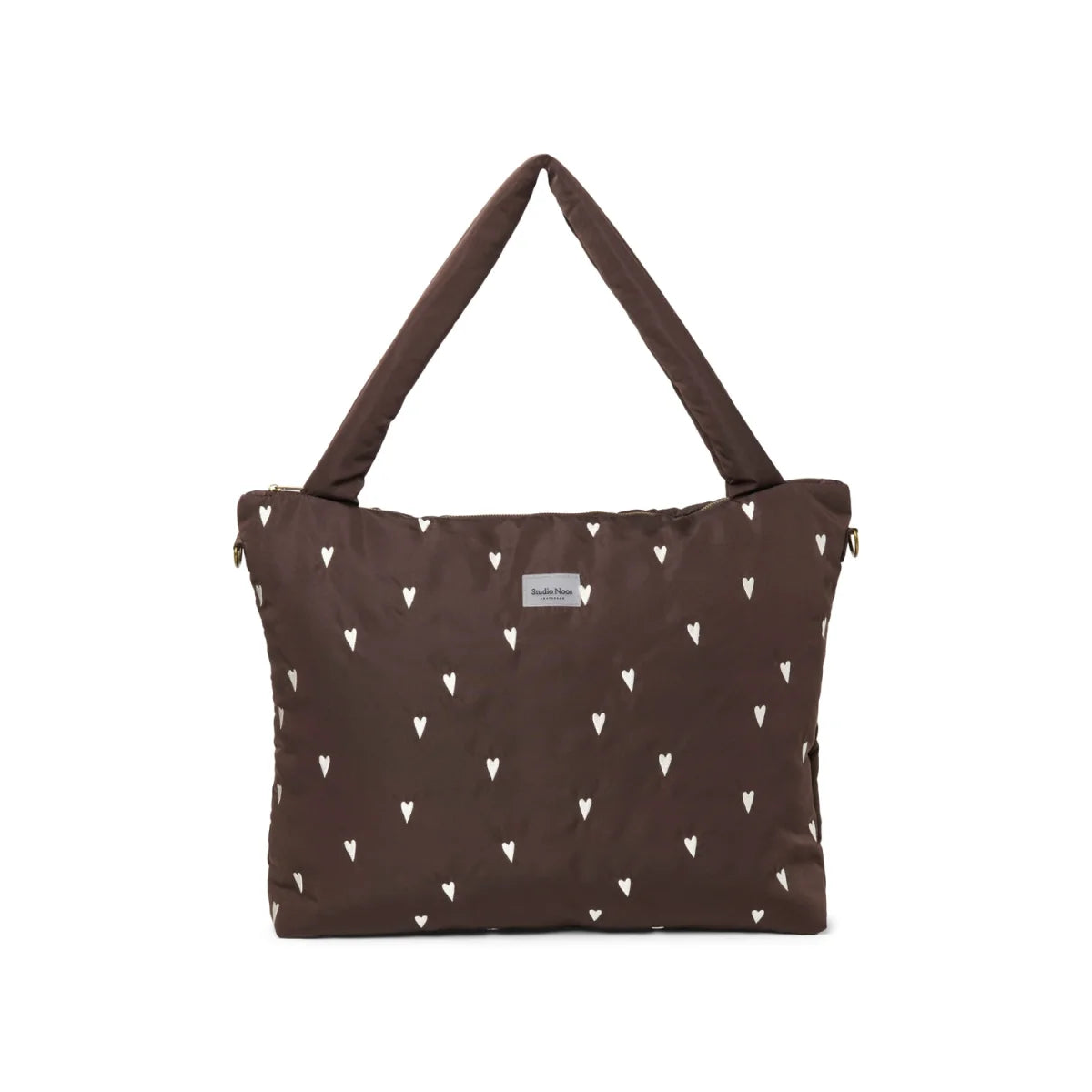 Studio Noos Puffy Mom Diaper Bag in Brown Hearts