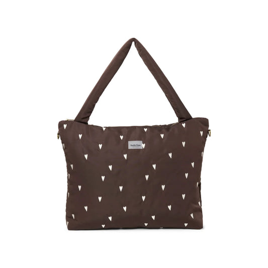Studio Noos Puffy Mom Diaper Bag in Brown Hearts