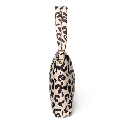 Leopardenmuster Handtasche mit kurzem Tragegurt für Puffy Mom Wickeltasche