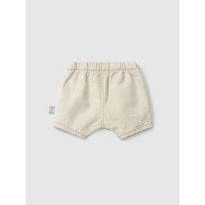 Pull-up Shorts Organic Beige mit funktionalen Taschen, elastischem Bund