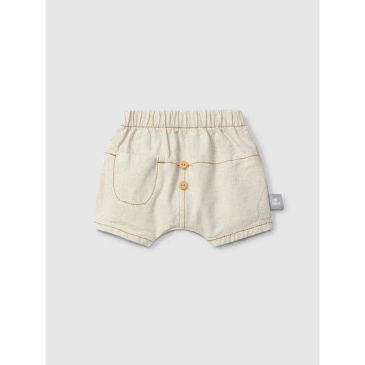 Natürliche Pull-up Shorts aus Bio-Baumwolle mit funktionalen Taschen