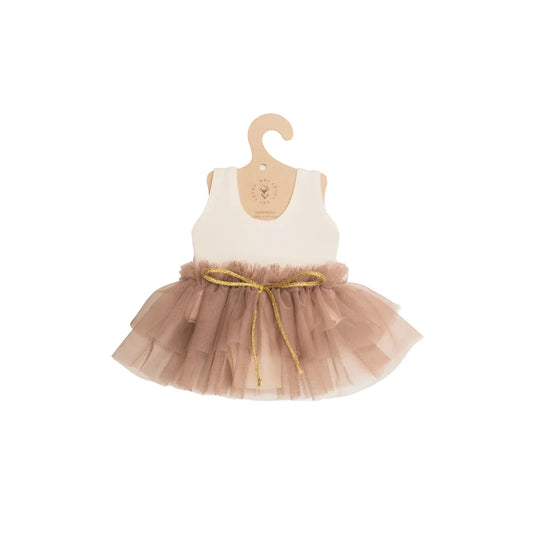 Mrs Ertha Puppenkleidung Loreta Ballett Set in Taupe