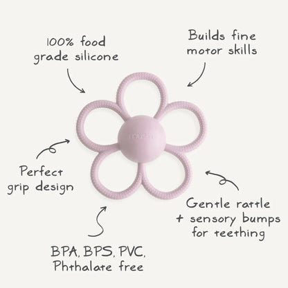 Rassel Daisy pink blumenförmiger Baby-Teether für Zahnungshilfen
