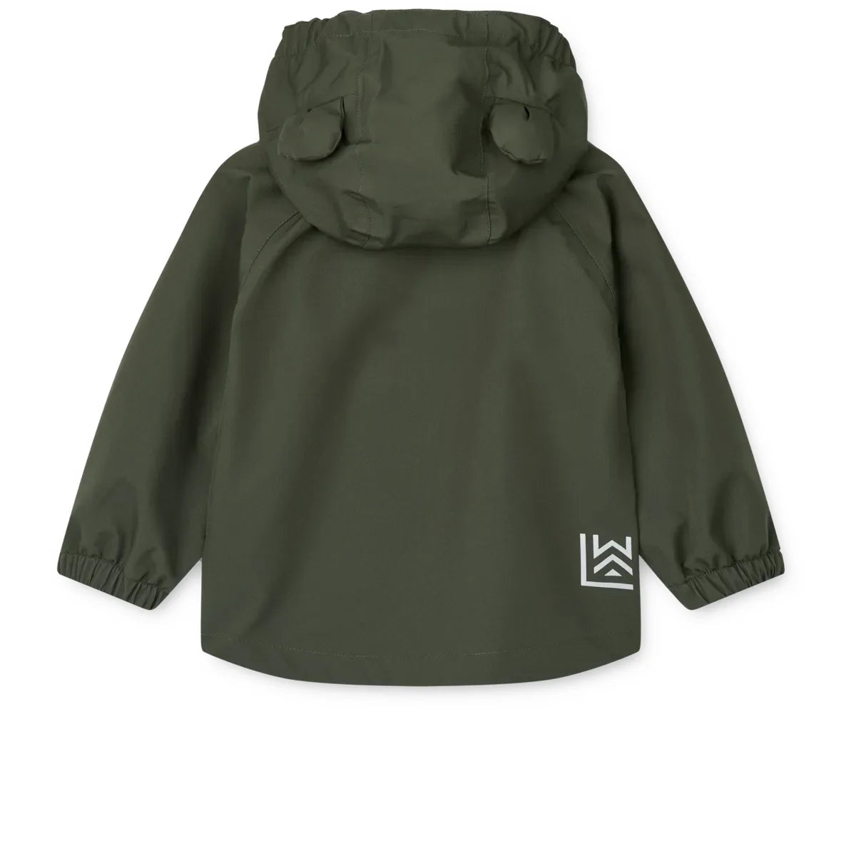 Regenbekleidungsset Manu Hunter Green mit grüner Kapuzenjacke und Bärenohren
