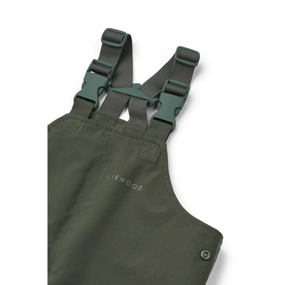 Olive-grüne Regenbekleidungsset Manu mit verstellbaren Trägern, Hunter grün